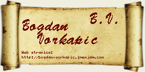 Bogdan Vorkapić vizit kartica
